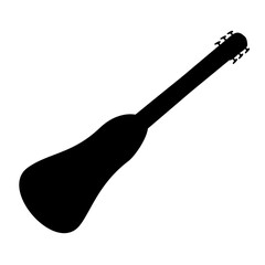 Silhouette Guitar Icon Vector 