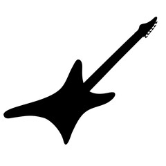 Silhouette Guitar Icon Vector 