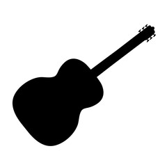 Silhouette Guitar Icon Vector 