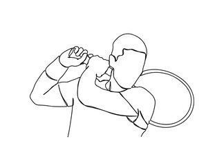 Tennis Player Single Line Drawing Ai, EPS, SVG, PNG, JPG zip file