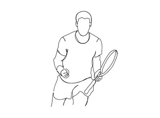 Tennis Player Single Line Drawing Ai, EPS, SVG, PNG, JPG zip file