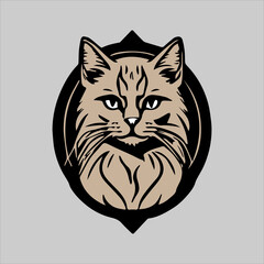 cute cat vector logo illustration