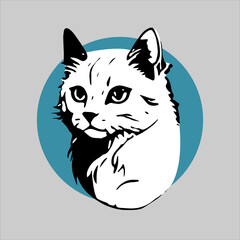 cute cat vector logo illustration