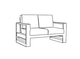 Sofa Single Line Drawing Ai, EPS, SVG, PNG, JPG zip file