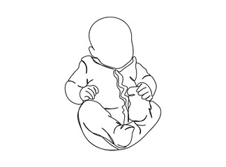 Baby Single Line Drawing Ai, EPS, SVG, PNG, JPG zip file