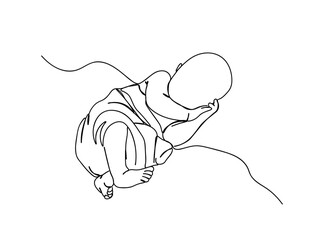 Baby Single Line Drawing Ai, EPS, SVG, PNG, JPG zip file