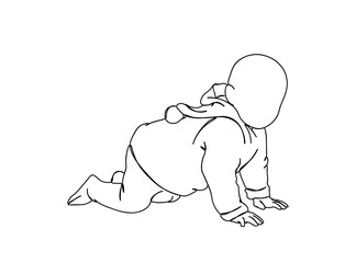 Baby Single Line Drawing Ai, EPS, SVG, PNG, JPG zip file