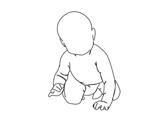 Baby Single Line Drawing Ai, EPS, SVG, PNG, JPG zip file