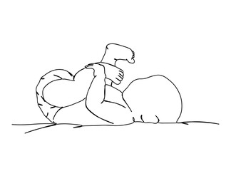 Baby Single Line Drawing Ai, EPS, SVG, PNG, JPG zip file