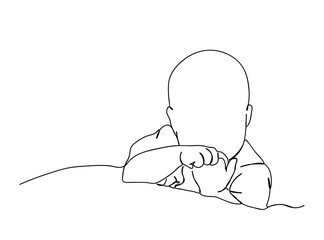 Baby Single Line Drawing Ai, EPS, SVG, PNG, JPG zip file