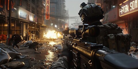 Engage in intense first-person shooter gameplay, immersing yourself in the action-packed world of FPS gaming.