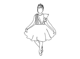 Little Girl Single Line Drawing Ai, EPS, SVG, PNG, JPG zip file