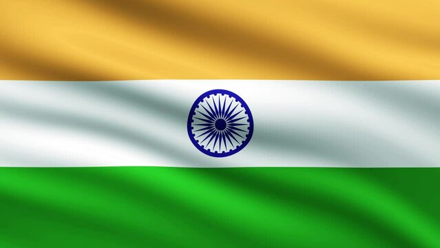 India flag waving full screen background animation