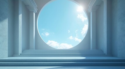 Sleek Presentation: Round Table for Display Products Crafted with Generative AI