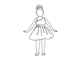 Little Girl Single Line Drawing Ai, EPS, SVG, PNG, JPG zip file