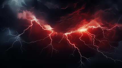 Abstract Electric Lightning on dark background, Illustration - obrazy, fototapety, plakaty