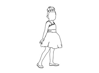Little Girl Single Line Drawing Ai, EPS, SVG, PNG, JPG zip file