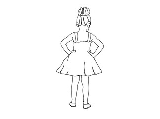 Little Girl Single Line Drawing Ai, EPS, SVG, PNG, JPG zip file