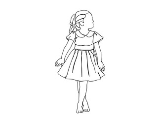 Little Girl Single Line Drawing Ai, EPS, SVG, PNG, JPG zip file