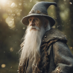 Merlin the might wizard in the florest