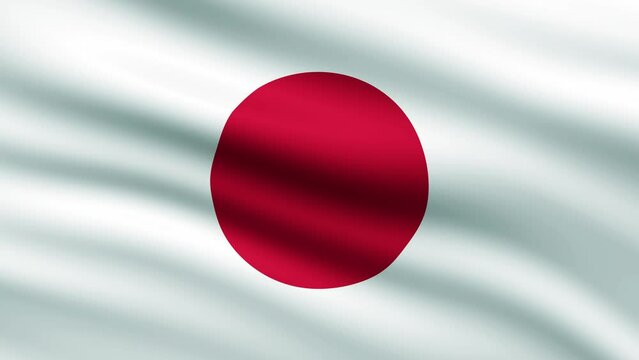 Japanese flag waving full screen background animation