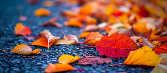 The captivating appearance of autumn leaves on the ground.