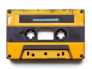 retro cassette tape isolated on white