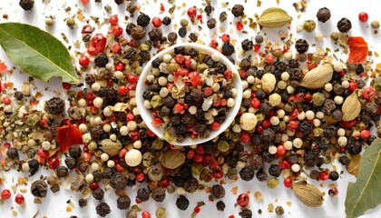 Colorful mixed pepper grains