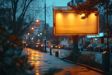 A realistic billboard mockup in an urban setting, providing a dynamic canvas for presenting advertising campaigns, product promotions, and brand awareness.  Generative Ai.