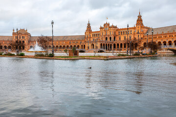 View of Plaza de Espana in Seville, Andalusia, Spain