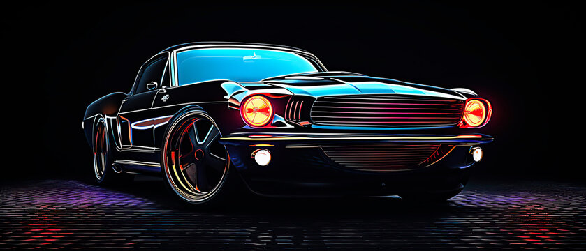 car, golden car, neon car, white car, black car, sports car wallpaper concept, new car launch, car, dark, sport, 350 DPI, ai generated