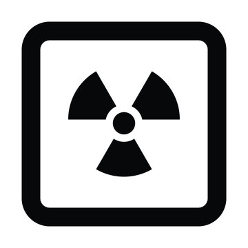square radioactive icon nuclear sign isolated warning danger symbol alert caution hazard danger traffic vector flat design for website mobile isolated white Background