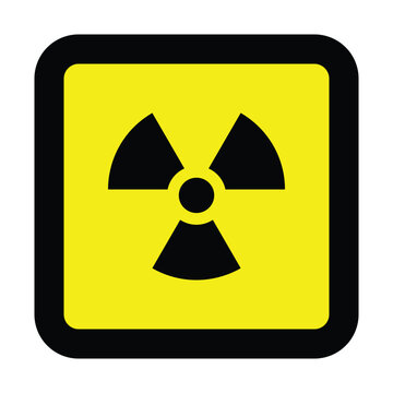 square yellow black radioactive icon nuclear sign isolated warning danger symbol alert caution hazard danger traffic vector flat design for website mobile isolated white Background