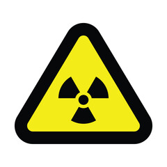 radioactive yellow black triangle icon nuclear sign isolated warning danger symbol alert caution hazard danger traffic vector flat design for website mobile isolated white Background
