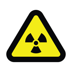 Fototapeta premium radioactive yellow black triangle icon nuclear sign isolated warning danger symbol alert caution hazard danger traffic vector flat design for website mobile isolated white Background
