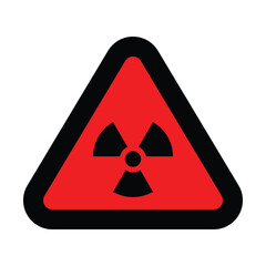 Fototapeta premium radioactive red black triangle icon nuclear sign isolated warning danger symbol alert caution hazard danger traffic vector flat design for website mobile isolated white Background