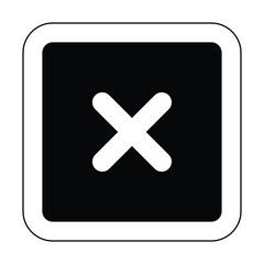 Obraz premium attention crossing x stop outline black square sign traffic warning caution isolated symbol logo hazard danger badge road mark vector flat design for website mobile isolated white Background
