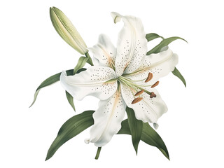 Flor de lírio com fundo transparente para uso criativo.