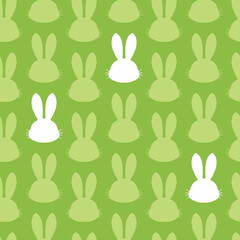 Easter day square seamless pattern with rabbit and egg