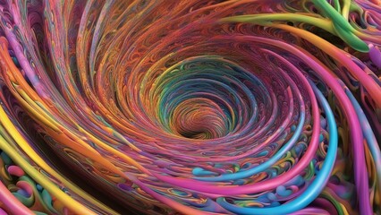 Fototapeta na wymiar abstract colorful background _A psychedelic swirl of rainbow colors. Pink, orange, yellow, green, blue, and purple spiraling from 