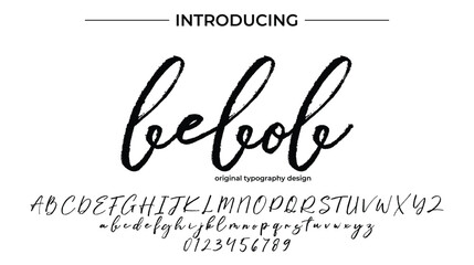bebob Font Stylish brush painted an uppercase vector letters, alphabet, typeface