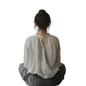 Woman Sit View From Back