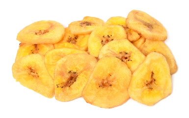 Naklejka na ściany i meble Banana chips dried fruits isolated on white background