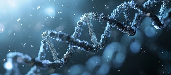 Computer generated DNA strand image with various elements