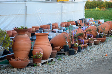handmade clay jugs at the local market 4