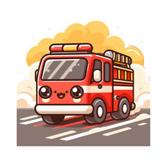 Vector Ilustration of Fire Truck