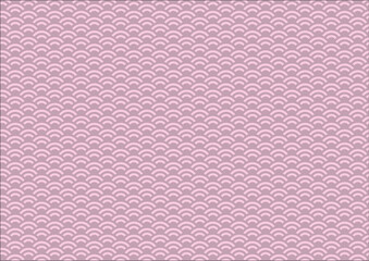 日本の伝統紋様 青海波のシームレスパターン 赤