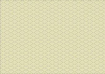 日本の伝統紋様 青海波のシームレスパターン 黄