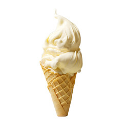 Soft Serve Vanilla Ice Cream Cone; generative ai