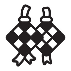 ketupat glyph icon